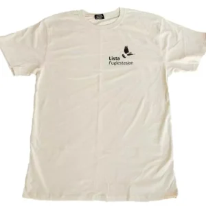 T-skjorte Lista Fuglestasjon sandfarget S – m/logo